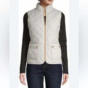 St John’s Bay 🤍💛Women's Quilted Ivory Cream Vest NWT